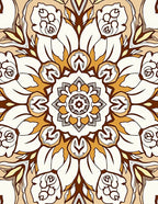 Radiant Floral Mandala Pattern Design Rug