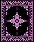 Elegant Pink Floral Scrollwork Framing Rug