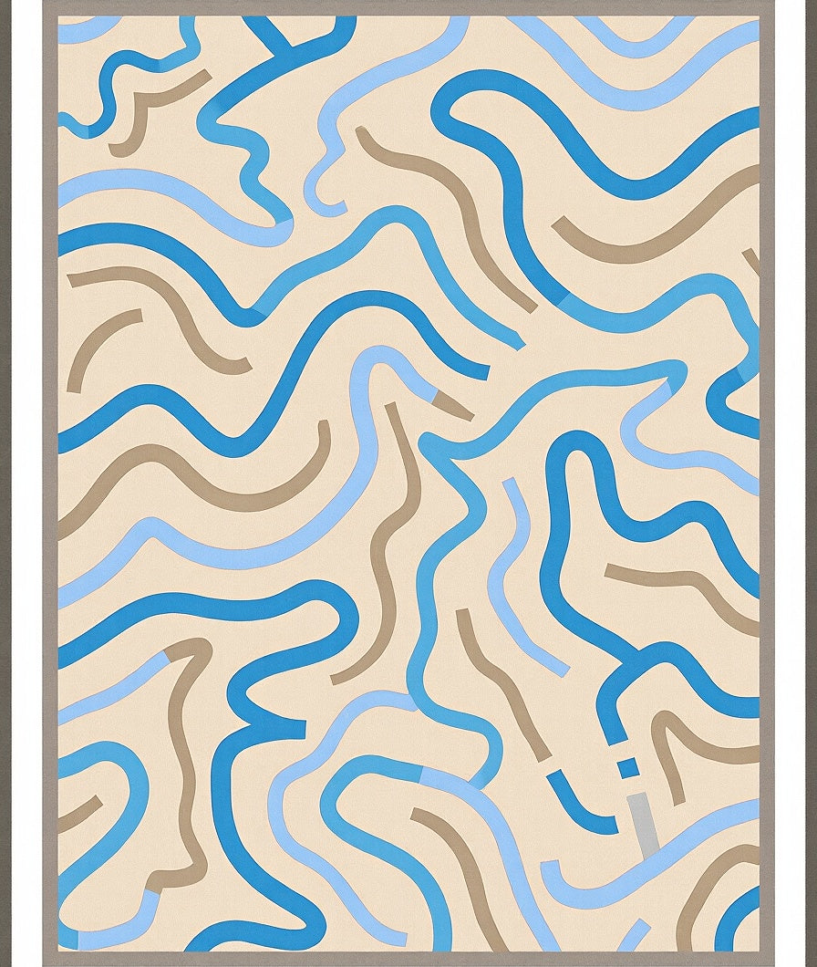 Flowing Lines Abstract Pattern Rug