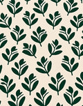 Abstract Green Leaf Pattern Rug