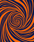 Orange Navy Swirl Pattern Rug