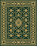 Elegant Gold Interlocking Floral Design Rug