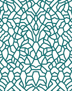 Teal Linear Intricate Connection Pattern Rug
