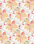 Abstract Floral Pattern With Blush Tones Rug