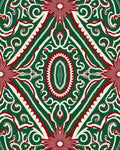 Emerald Red Medallion Symmetry Rug