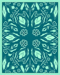 Teal and Mint Mandala Floral Rug