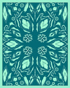 Teal and Mint Mandala Floral Rug