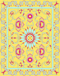 Vibrant Floral Scroll Patterned Rug