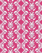 Crimson Floral Vine Mandala Rug