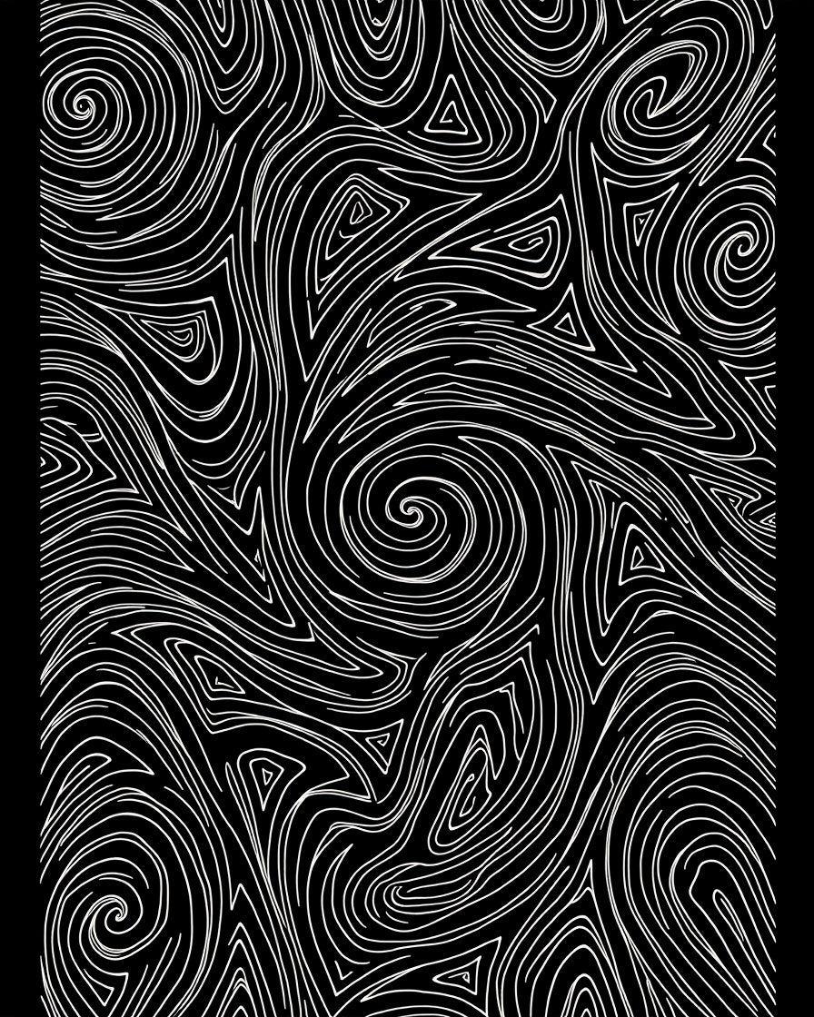 Abstract Swirls Organic Line Art Design Rug