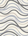 Modern Gray Blue Wavy Stripe Design Rug