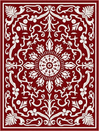 Detailed Floral Medallion Vine Pattern Rug