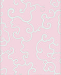 Pink Swirl Scroll Whimsical Design Rug