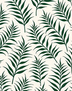 Dark Green Leaf Pattern Design Rug