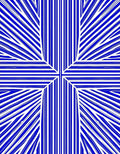 Bold Blue White Radial Stripe Rug