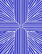 Bold Blue White Radial Stripe Rug