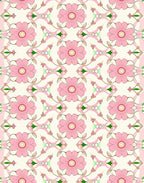 Elegant Pink Floral Botanical Pattern Rug
