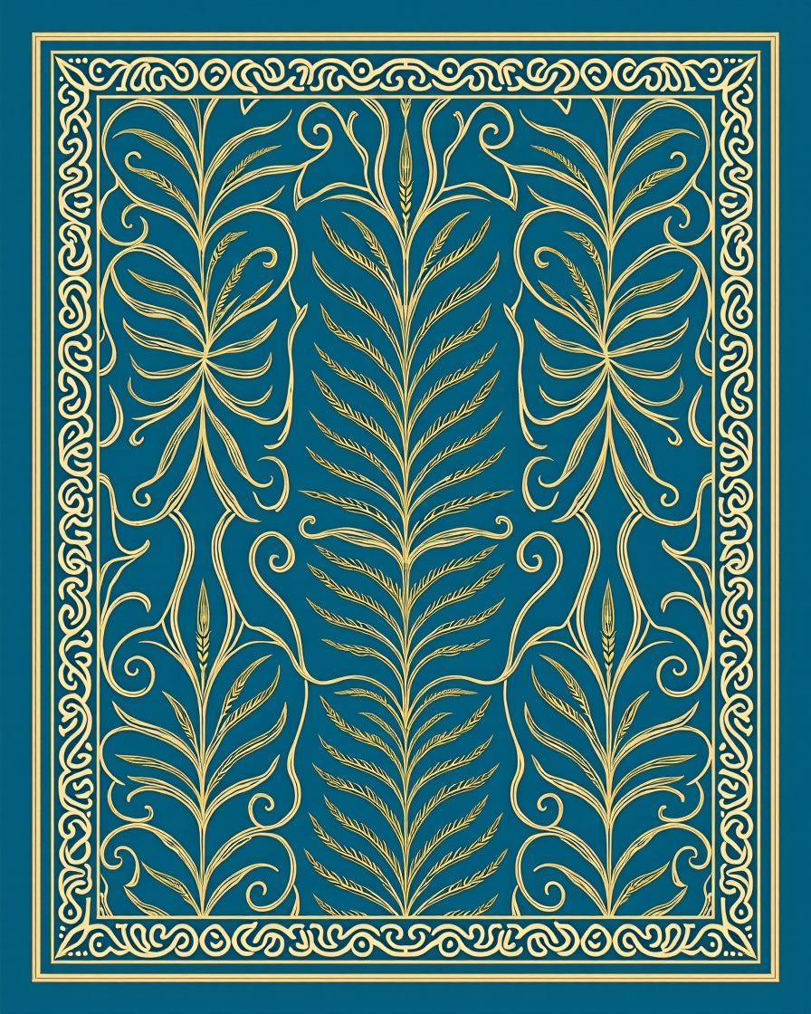 Vintage Foliage Scroll Pattern Rug