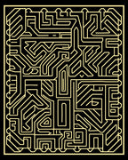 Geometric Maze Pattern Rug