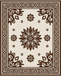Ornate Floral Geometric Border Rug