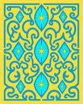 Bright Geometric Floral Pattern Rug