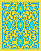 Bright Geometric Floral Pattern Rug