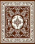 Ornate Brown Cream Floral Scroll Rug