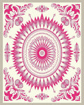 Pink Floral Mandala Pattern Rug