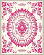 Pink Floral Mandala Pattern Rug