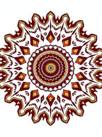 Intricate Mandala Patterned Maroon Rug