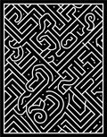 Black And White Abstract Maze Design Rug