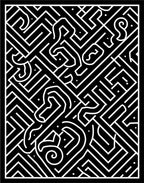Black And White Abstract Maze Design Rug