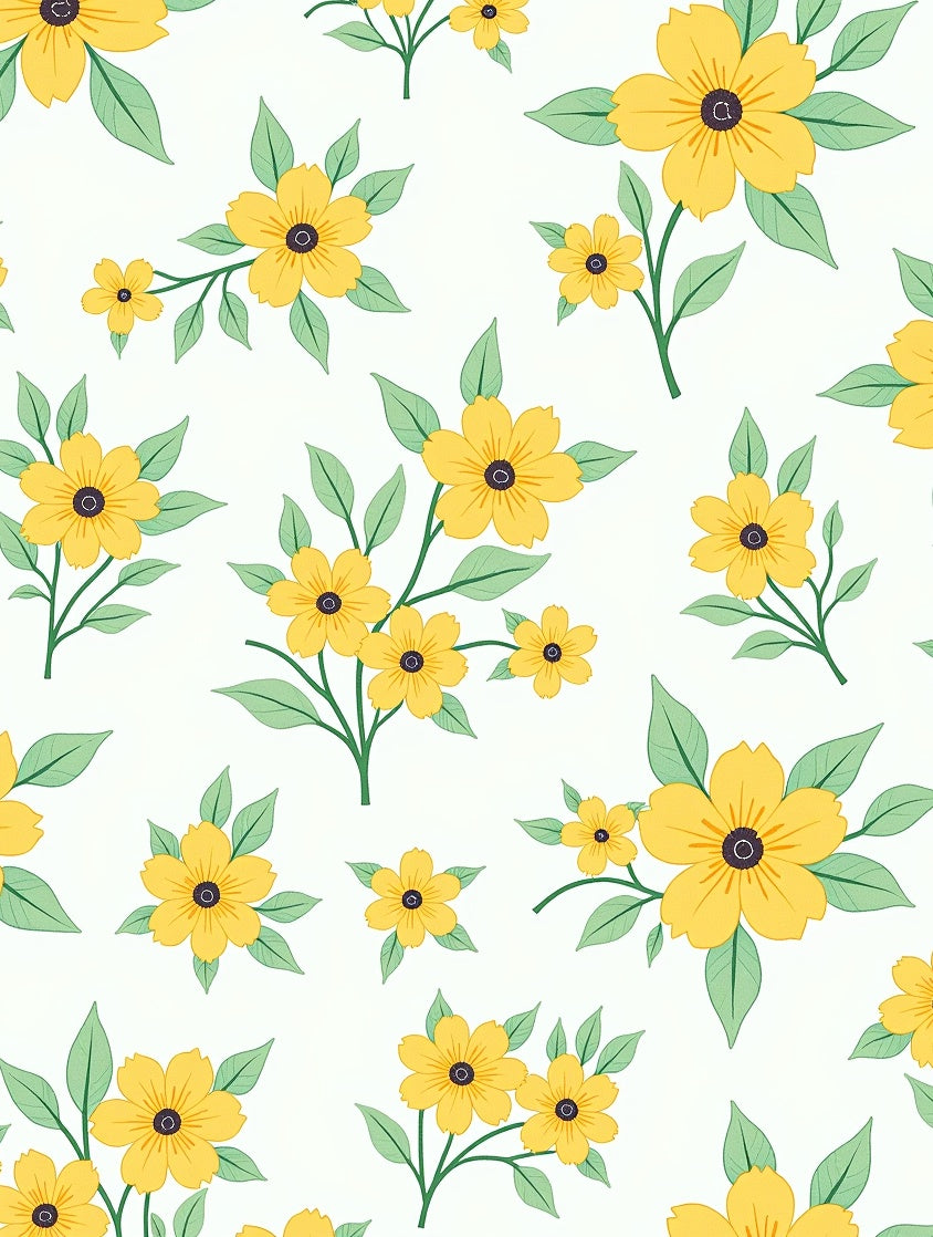 Yellow Floral Arrangement Pattern Rug