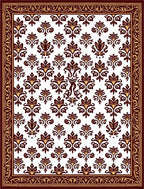 Elaborate Floral Dark Red Gold Rug