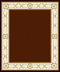 Classic Gold Geometric Bordered Dark Rug