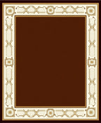 Classic Gold Geometric Bordered Dark Rug