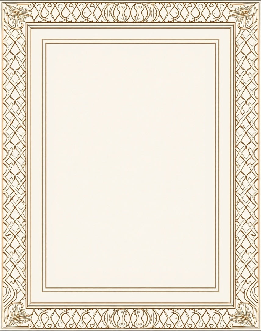 Intricate Gold Swirl Border Design Rug