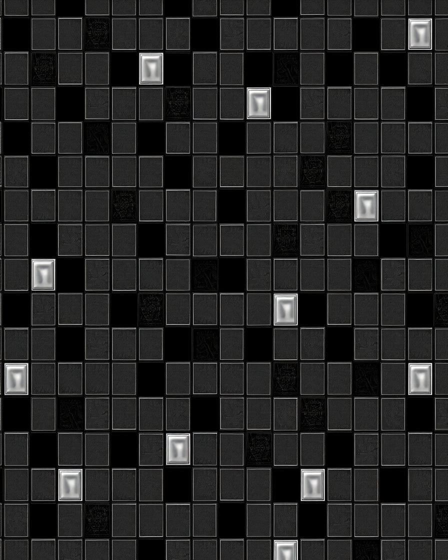 Dark Textured Geometric Pattern Rug