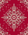 Intricate Floral Starburst Red Rug