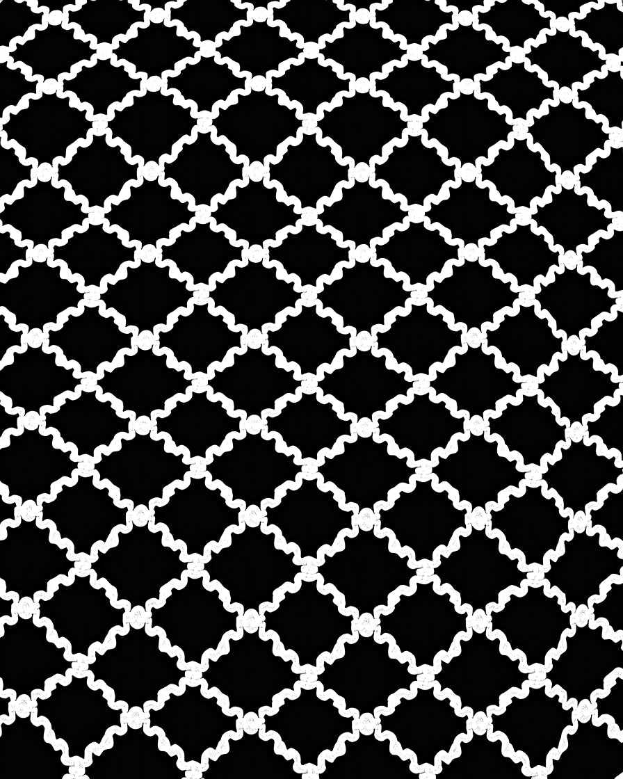 Interlocking Wave Grid Pattern Rug