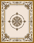 Ornate Brown Medallion Classic Decorative Rug