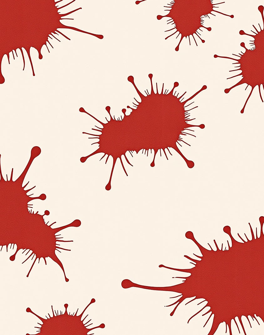 Bold Red Splatter Abstract Design Rug