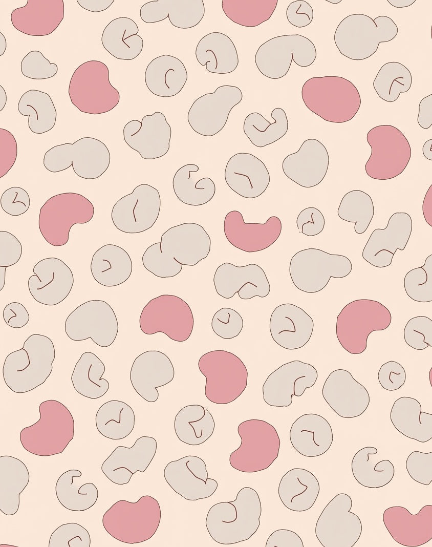 Pink Grey Blob Pattern Rug
