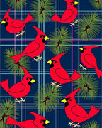 Crimson Cardinal Pine Sprig Plaid Rug