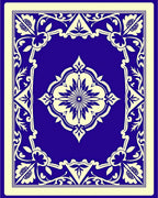 Classic Blue Floral Medallion Damask Rug