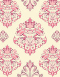 Pink Floral Damask Pattern Rug