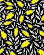 Vibrant Yellow Leaf Pattern Rug