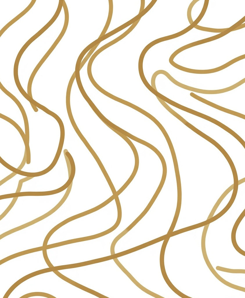 Abstract Gold Swirls Pattern Rug