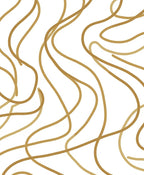 Abstract Gold Swirls Pattern Rug