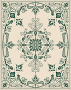 Classic Swirl Floral Botanical Pattern Rug